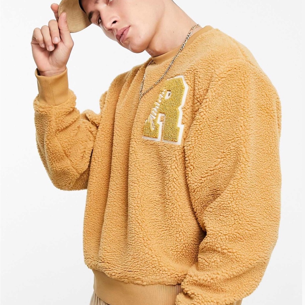 Russell Athletic Men's Camel Sherpa Crewneck Sweater